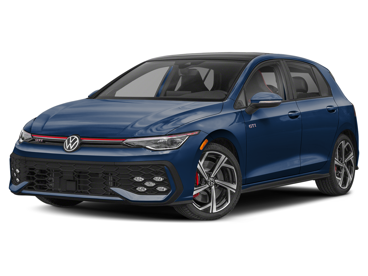 2026 Volkswagen GTI SE FWD in Slate Blue Metallic — front three-quarter view