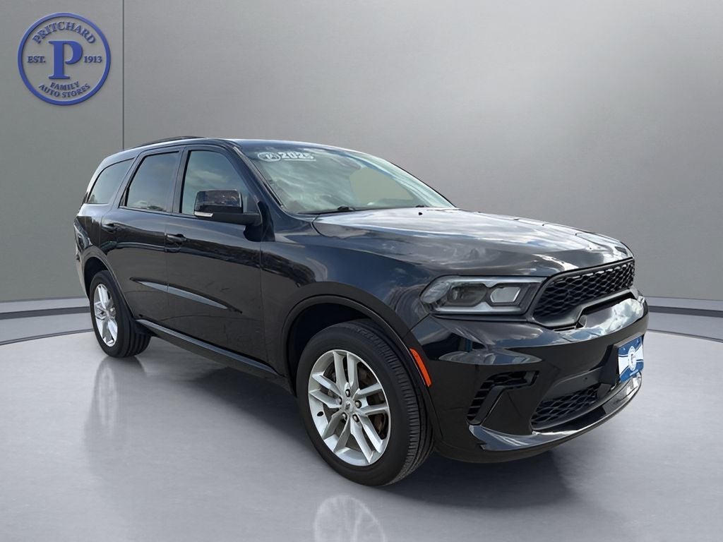 2025 Dodge Durango GT Plus in Db Black Crystal Clearcoat — front three-quarter view