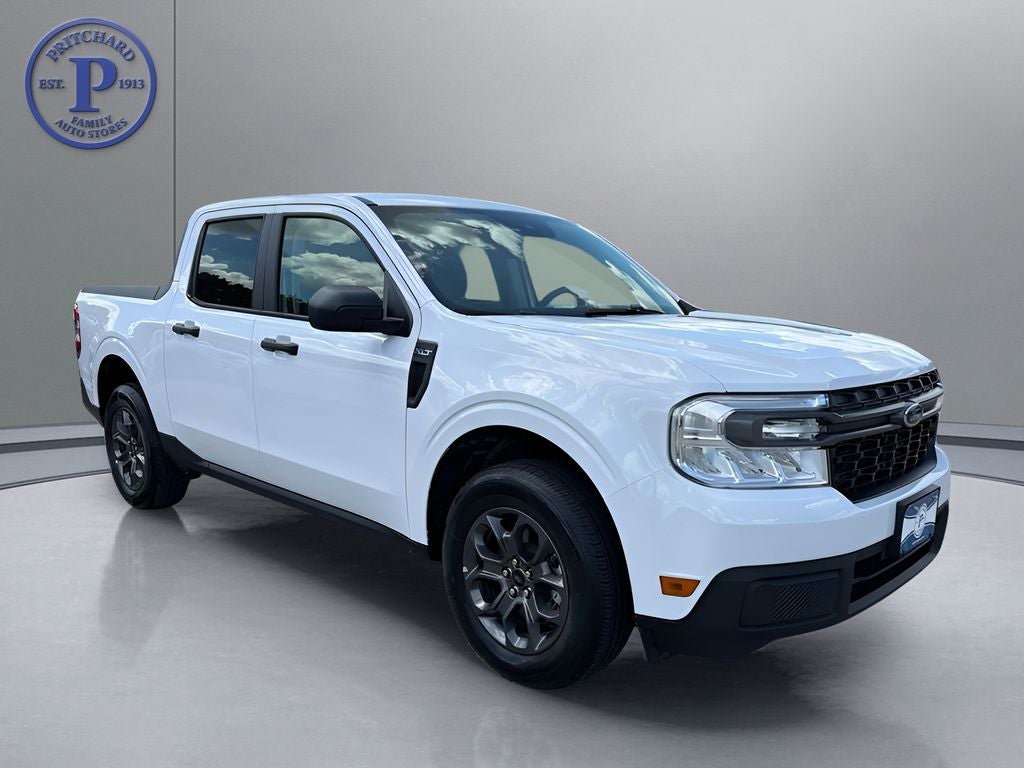 2024 Ford Maverick XLT in White — front three-quarter view