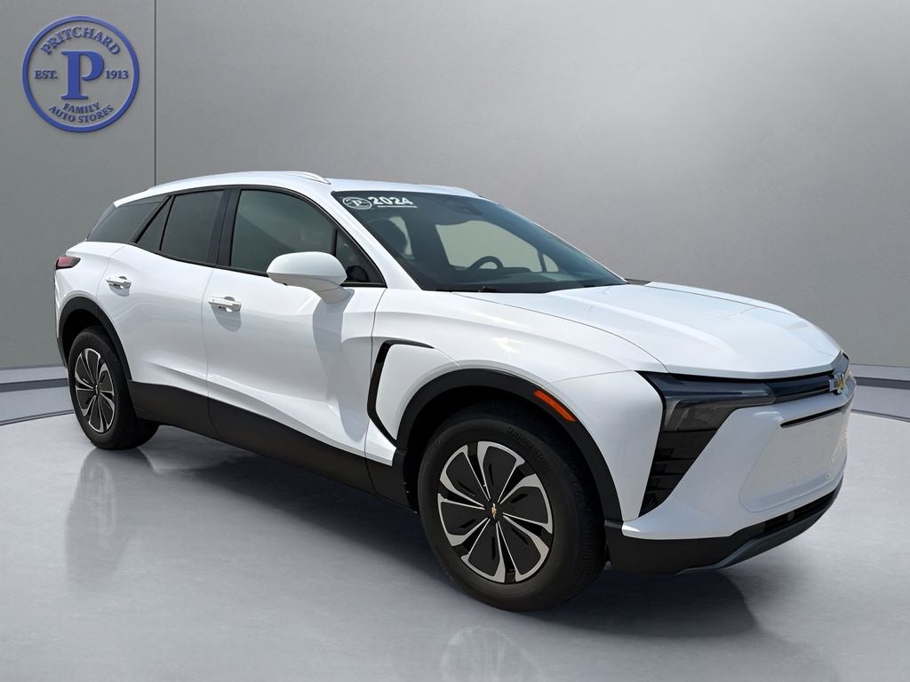 2024 Chevrolet Blazer EV LT in Summit White — front three-quarter view